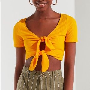 UO Tessa Tie-Front Cropped Top